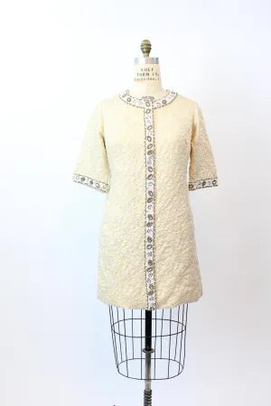 1960s I MAGNIN BEADED rhinestone mini dress medium large | new fall winter