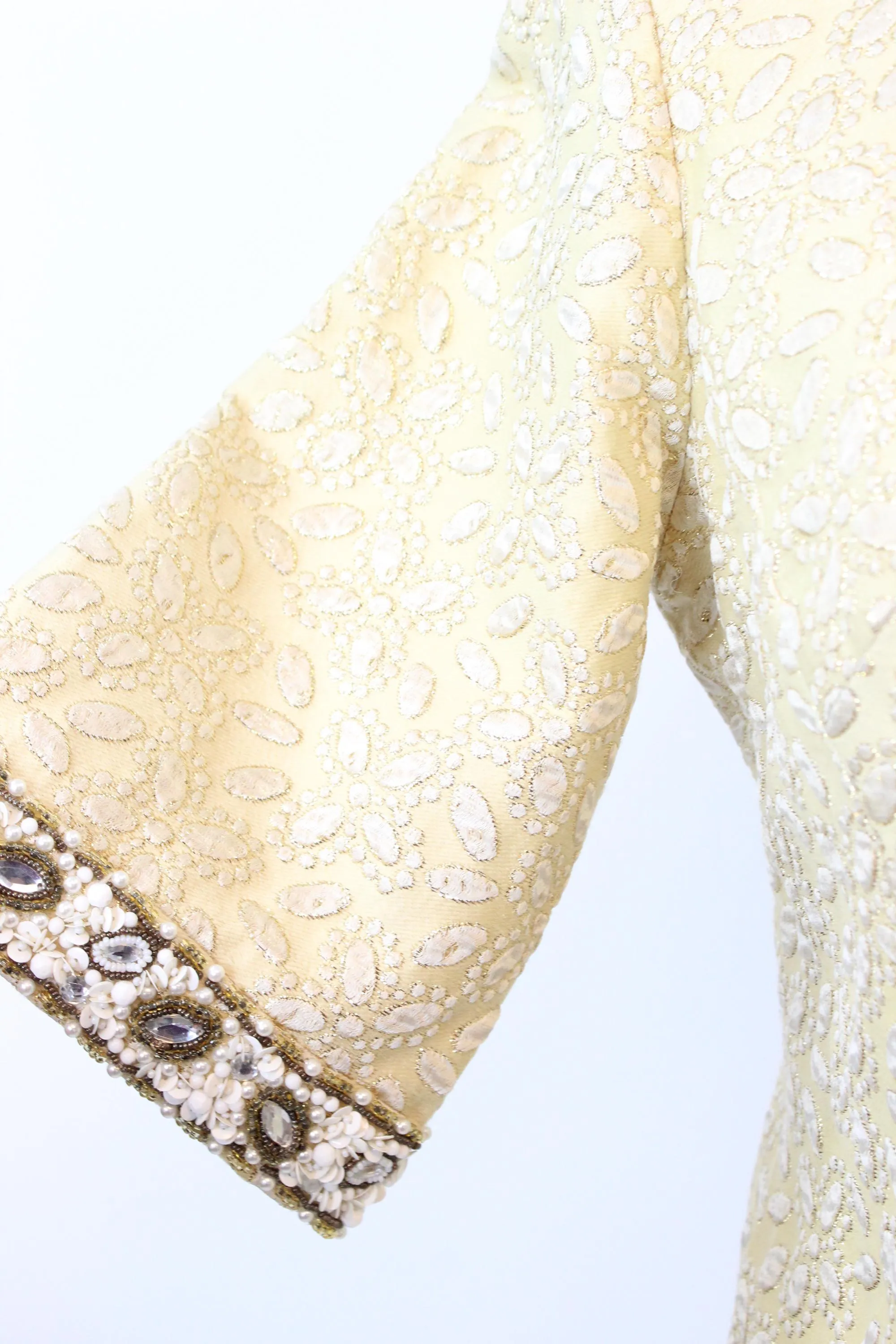 1960s I MAGNIN BEADED rhinestone mini dress medium large | new fall winter