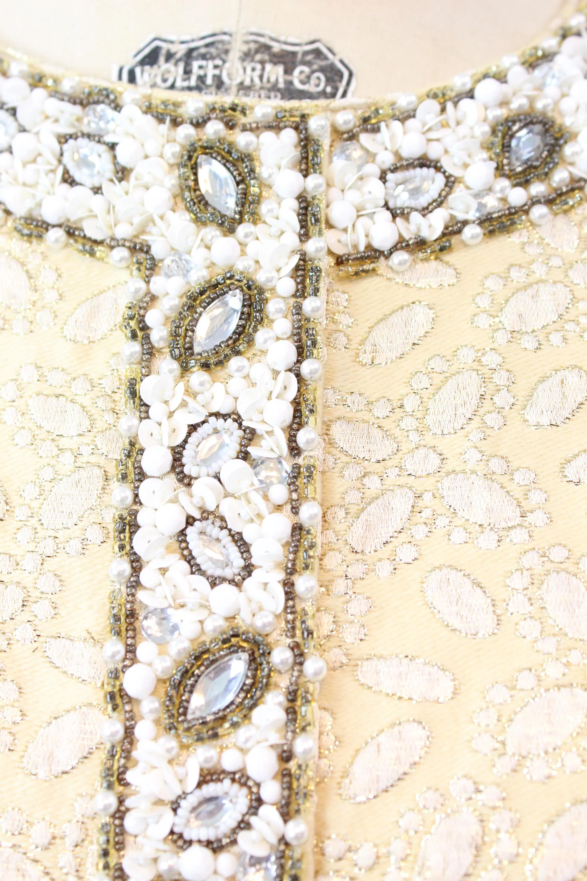 1960s I MAGNIN BEADED rhinestone mini dress medium large | new fall winter