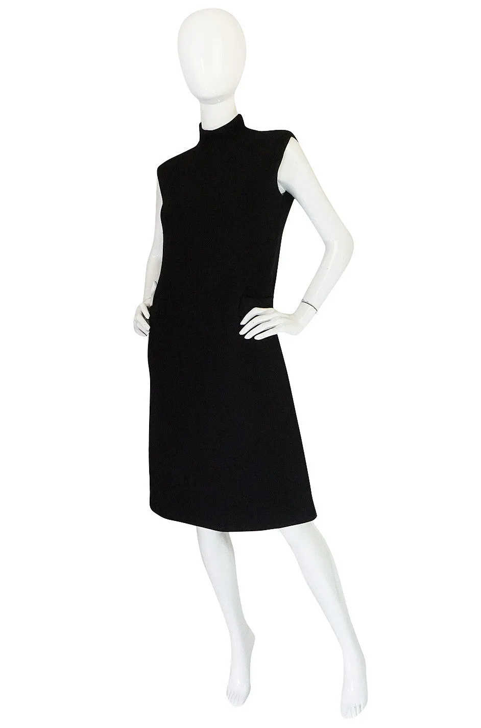 1960s Simple & Chic Norman Norell Black Shift Dress