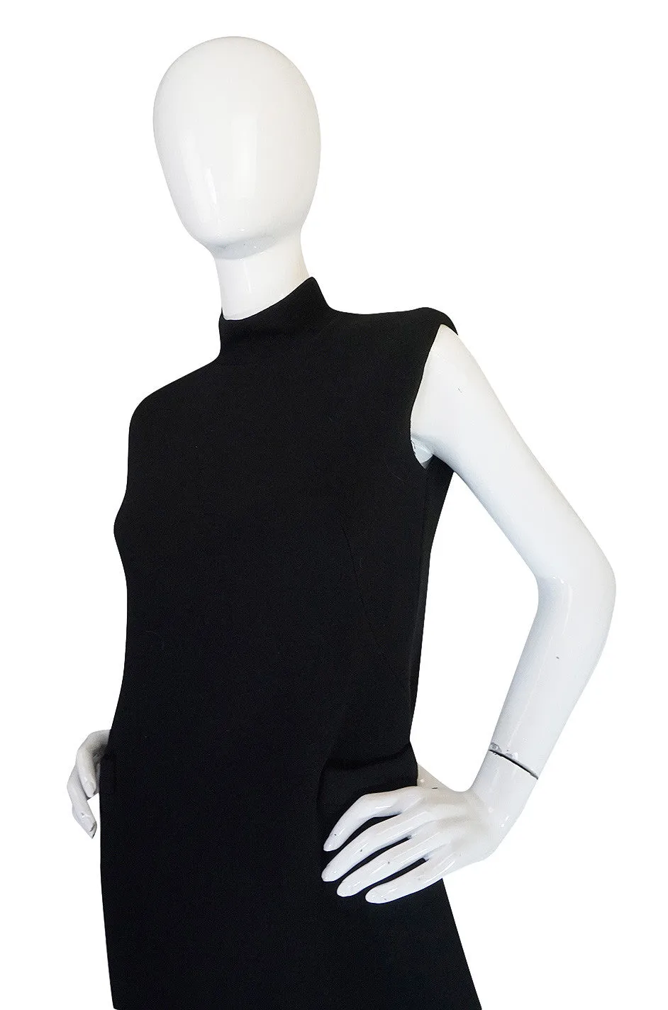 1960s Simple & Chic Norman Norell Black Shift Dress