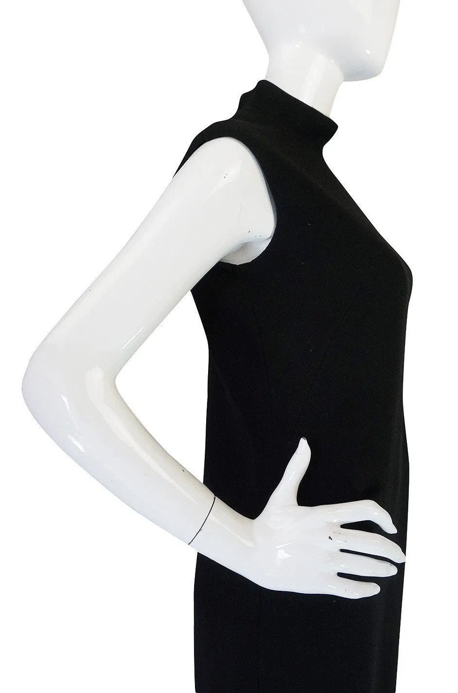 1960s Simple & Chic Norman Norell Black Shift Dress