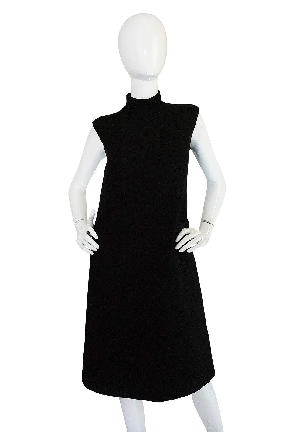1960s Simple & Chic Norman Norell Black Shift Dress