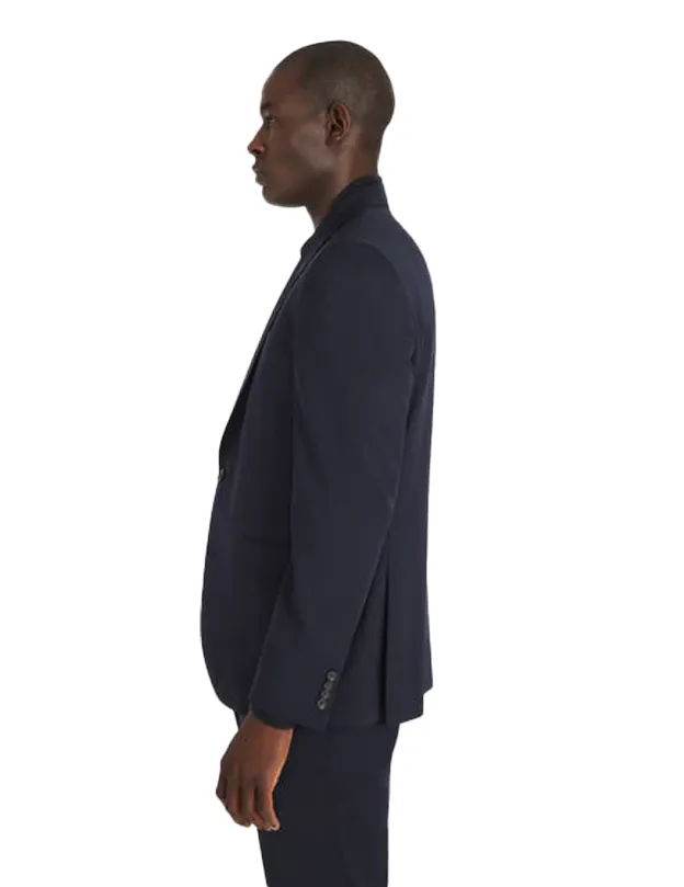3SIXTY5 Elon Contemporary Trim Suit Jacket in Blue