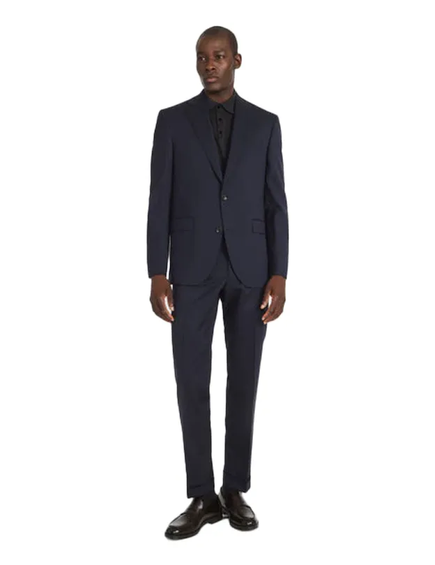 3SIXTY5 Elon Contemporary Trim Suit Jacket in Blue