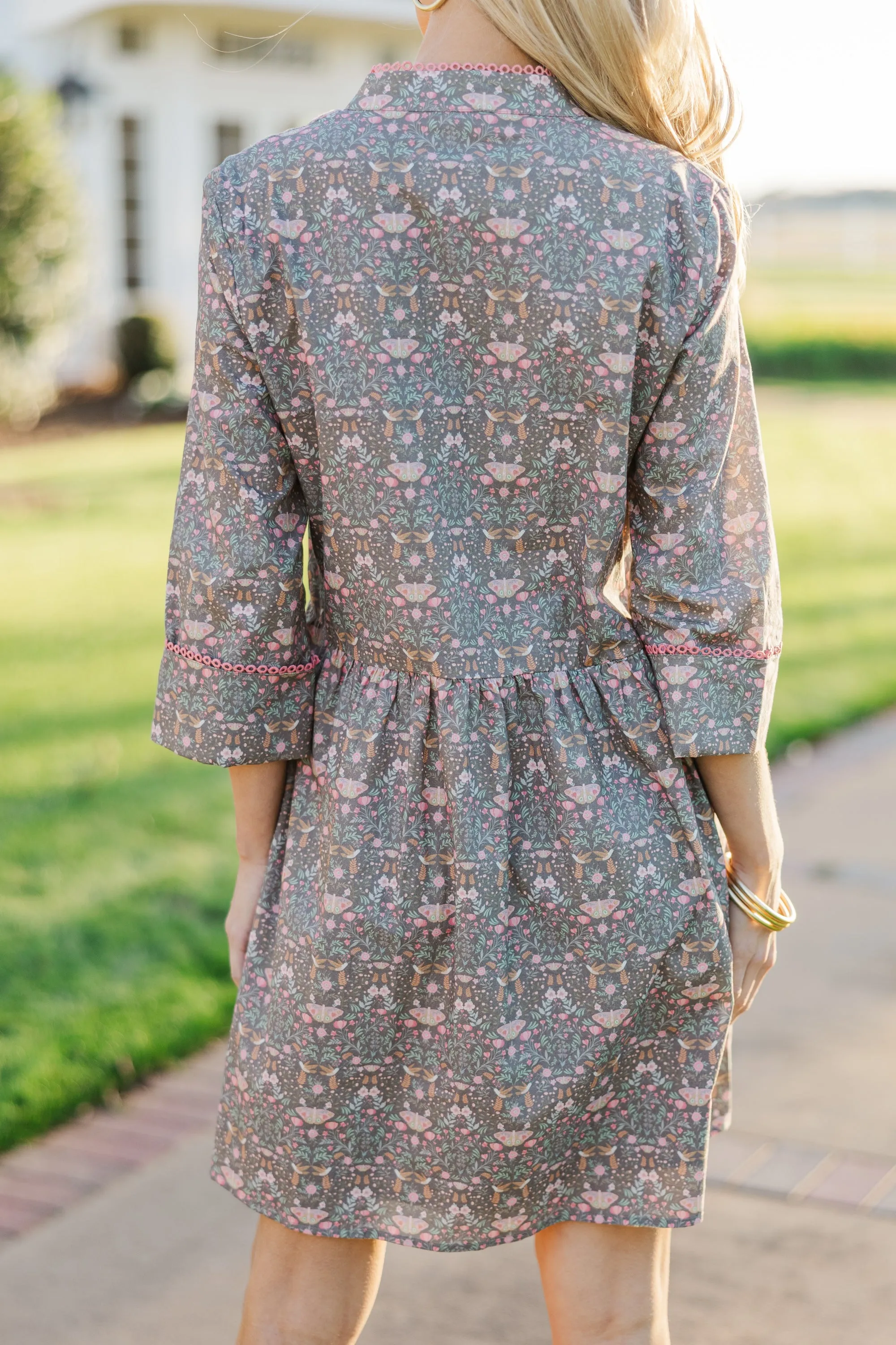 Always The One Brown Toile Shift Dress
