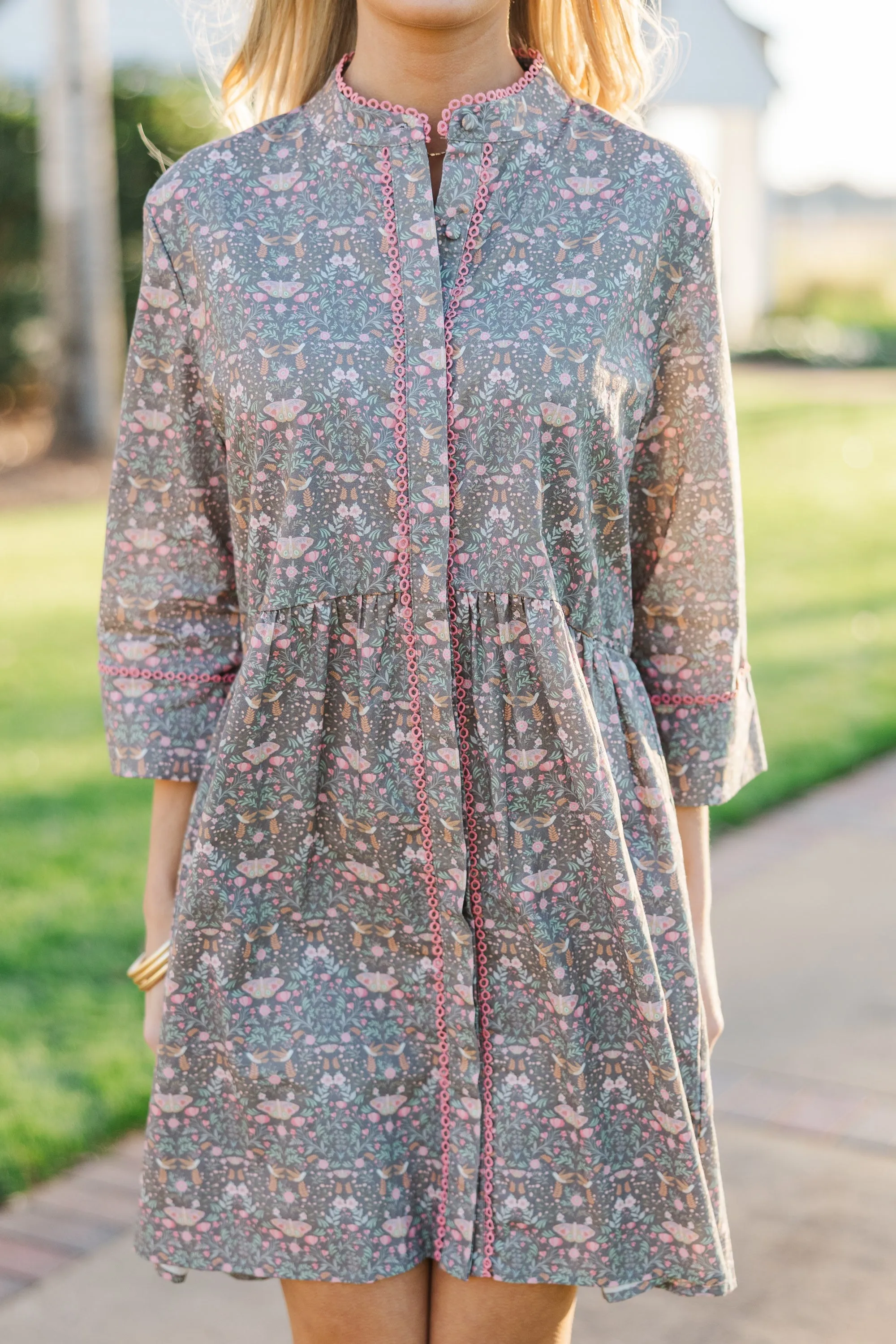 Always The One Brown Toile Shift Dress