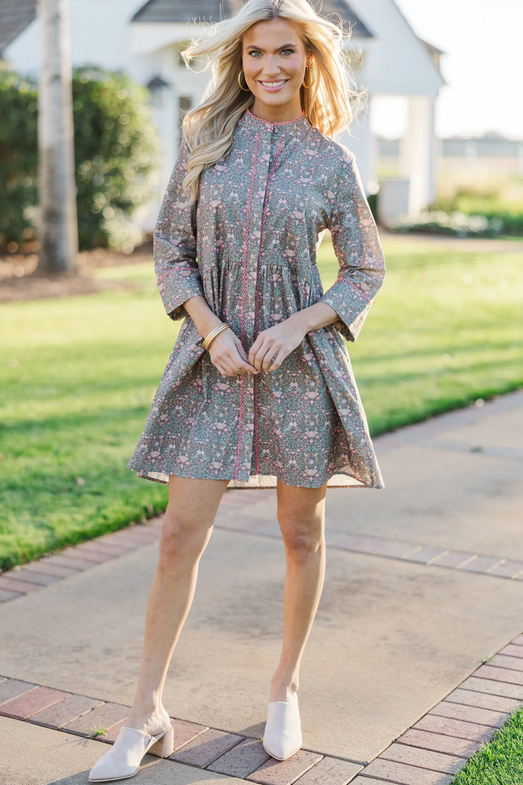 Always The One Brown Toile Shift Dress