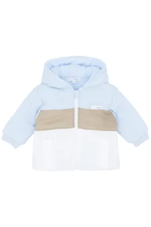 Baby Blue & Beige Colour Block Jacket