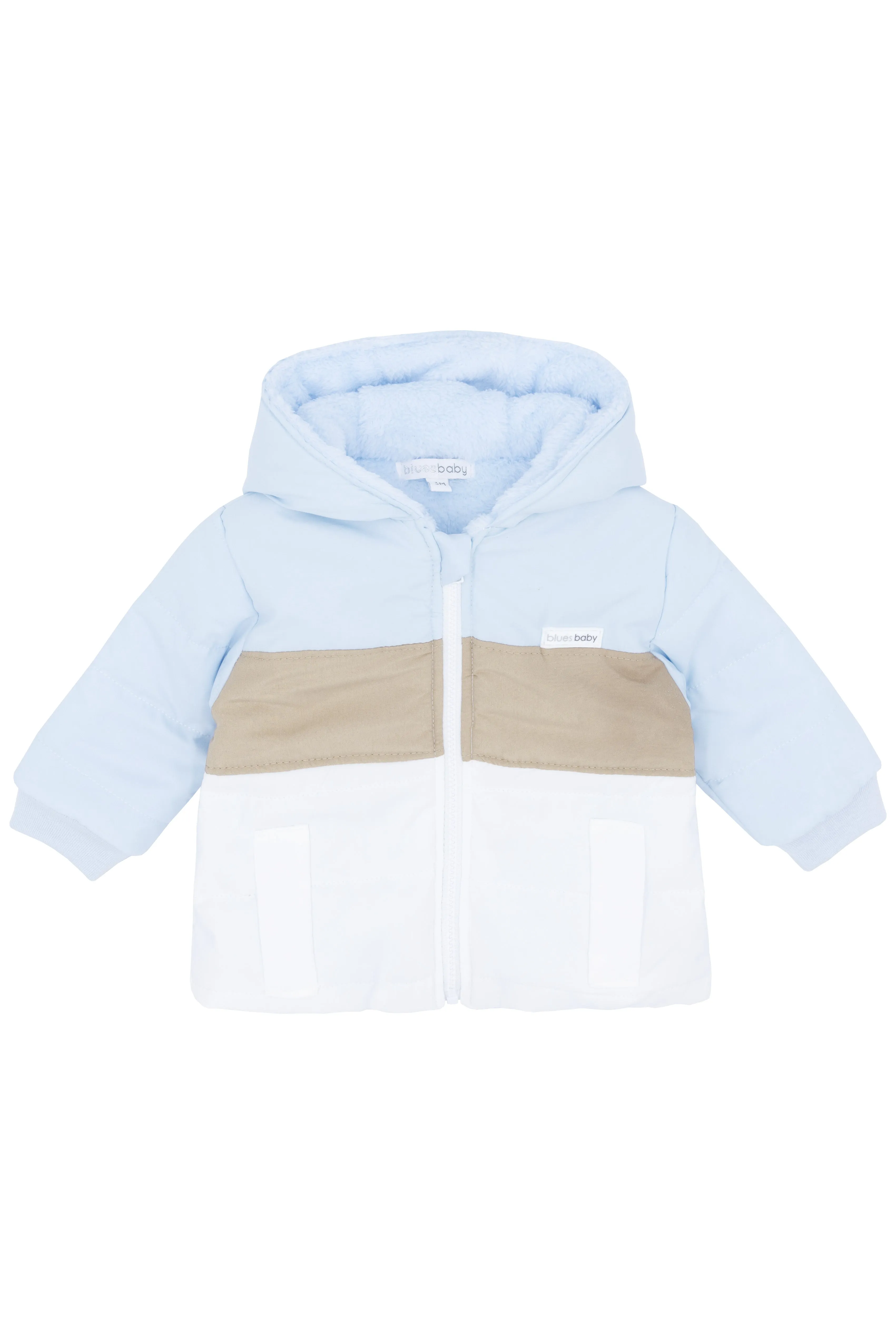 Baby Blue & Beige Colour Block Jacket