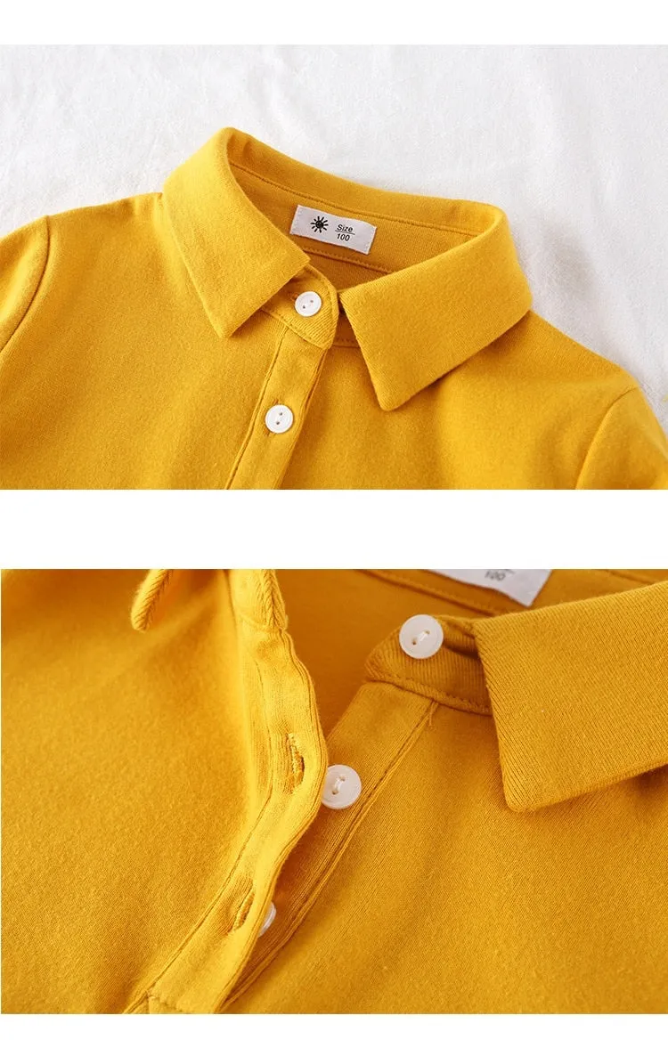 Baby Boys Cotton Polo Shirt - Grey, Yellow