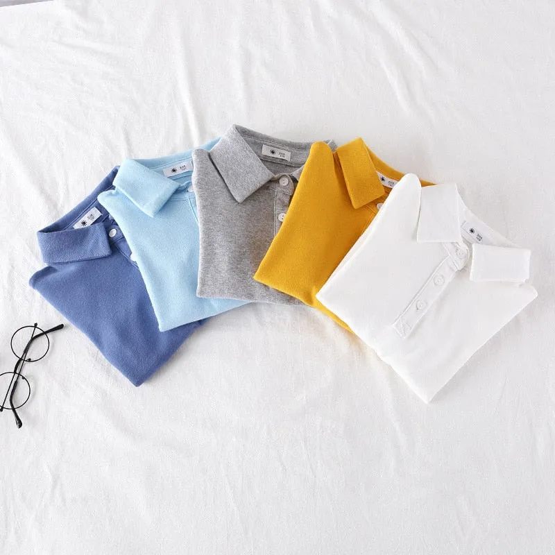 Baby Boys Cotton Polo Shirt - Grey, Yellow