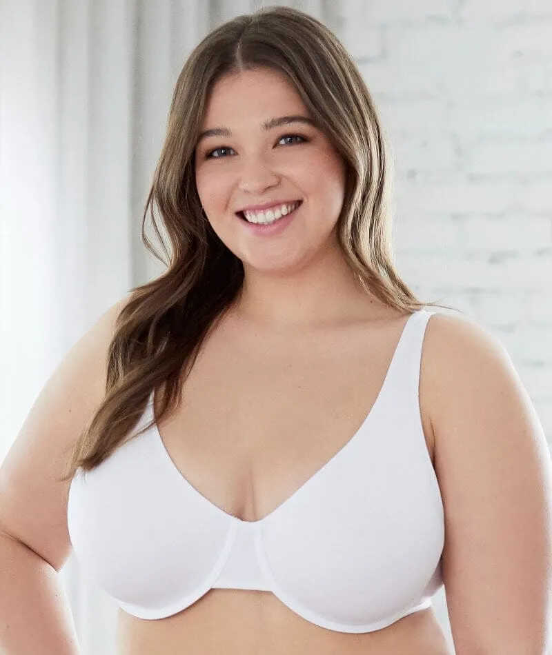 Bestform Unlined Cotton Stretch T-Shirt Bra with Underwire - White