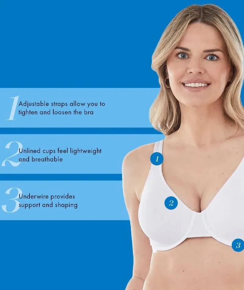 Bestform Unlined Cotton Stretch T-Shirt Bra with Underwire - White
