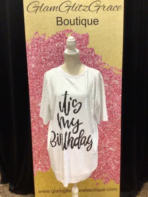 Birthday Sequin T-Shirt Dress