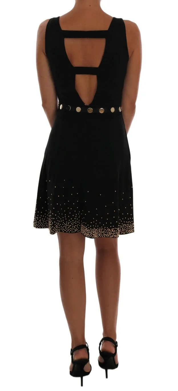 Black Gold Shift Mini Sheath Dress