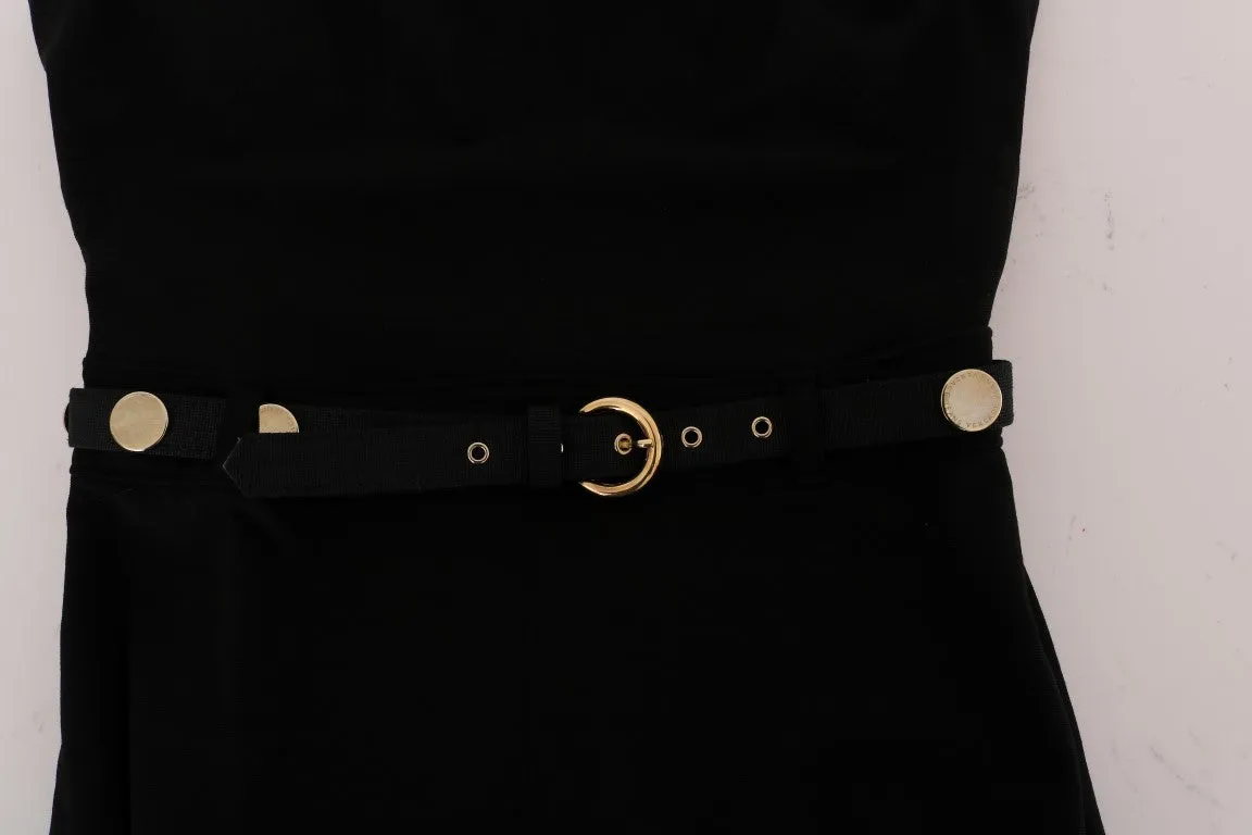 Black Gold Shift Mini Sheath Dress
