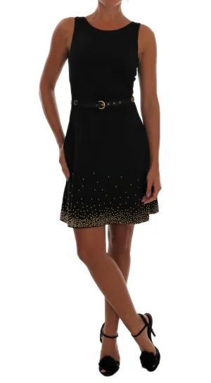 Black Gold Shift Mini Sheath Dress