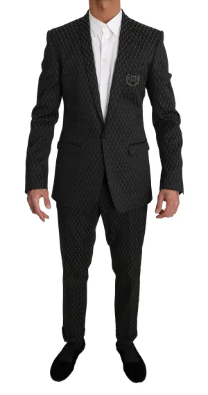Black Gray GOLD Crown Logo 2 Piece Suit