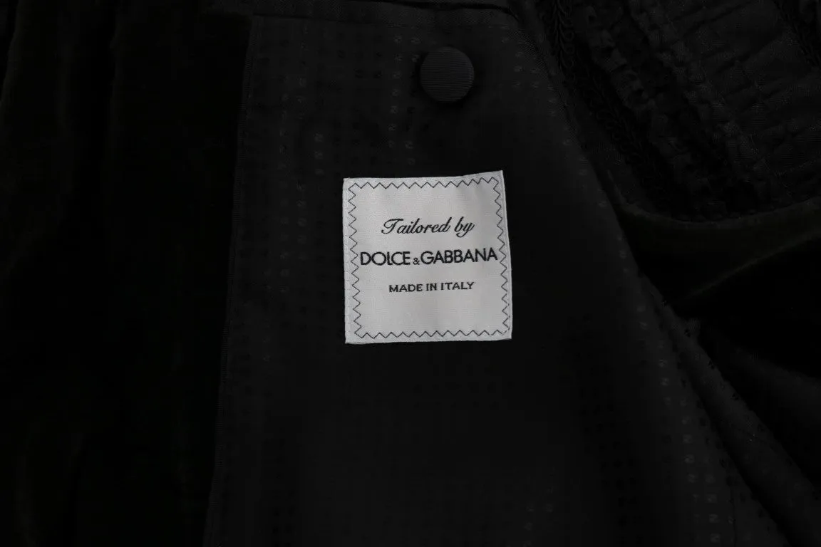 Black Wool Silk Torero Long 3 Piece Suit