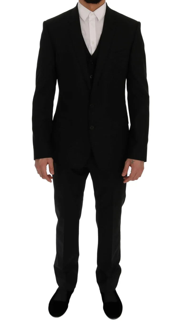 Black Wool Stretch MARTINI Slim Fit Suit