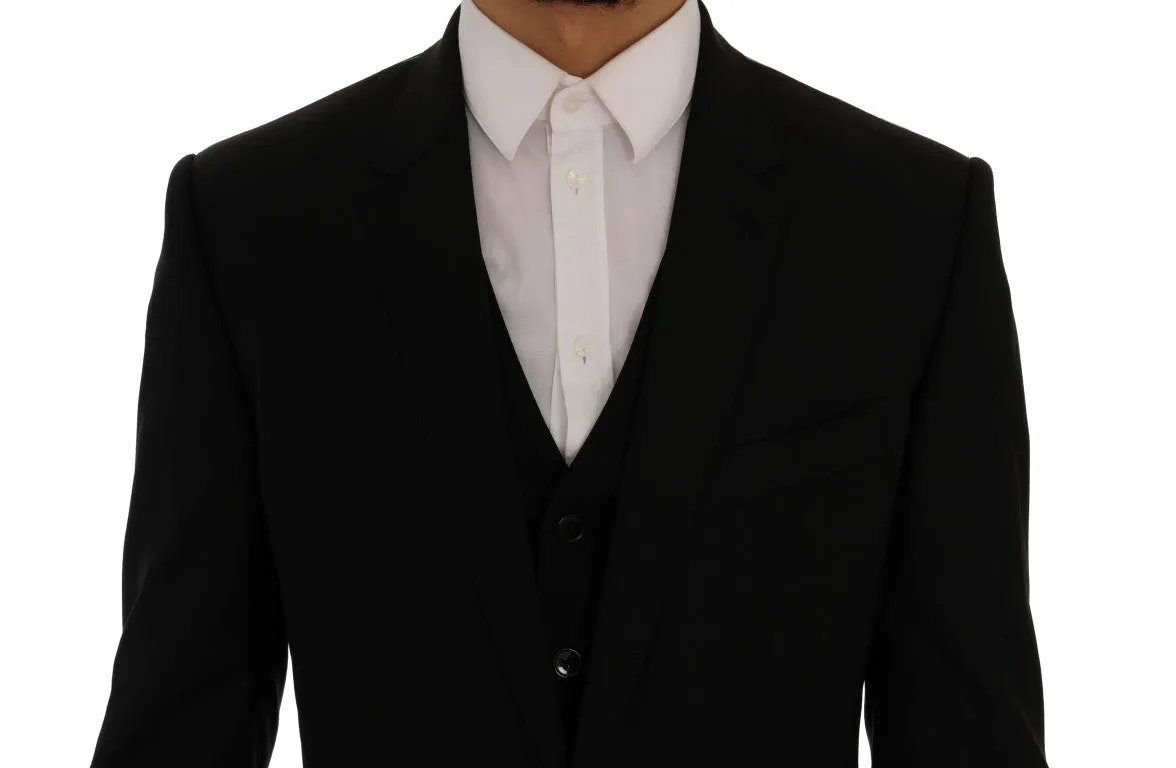Black Wool Stretch MARTINI Slim Fit Suit