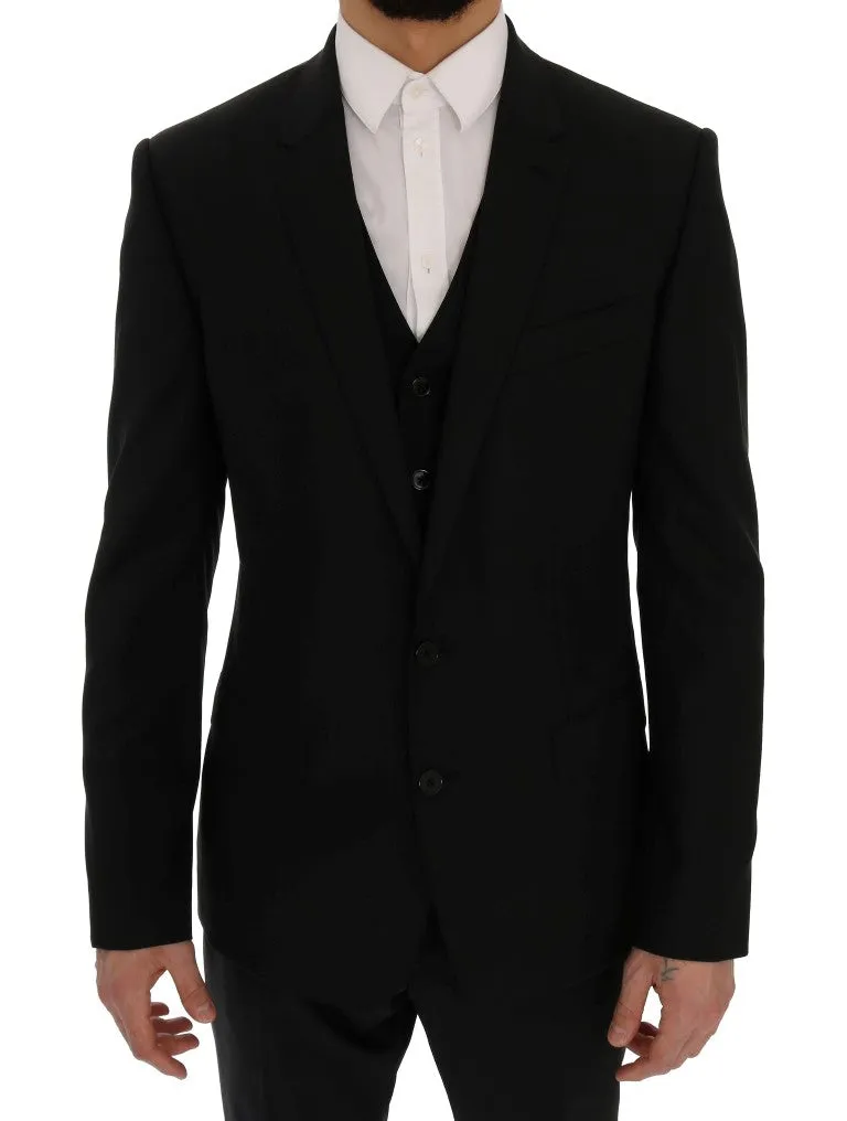 Black Wool Stretch MARTINI Slim Fit Suit