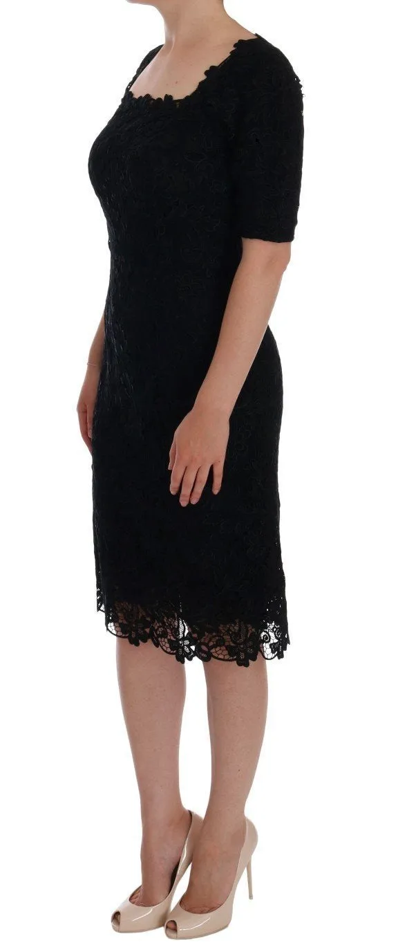 Blue Black A-Line Knee Length Shift Dress