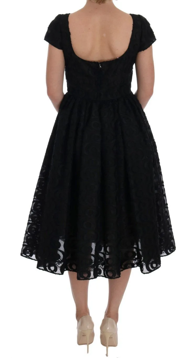 Blue Black A-Line Knee Length Shift Dress