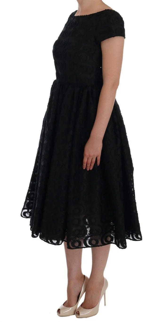 Blue Black A-Line Knee Length Shift Dress
