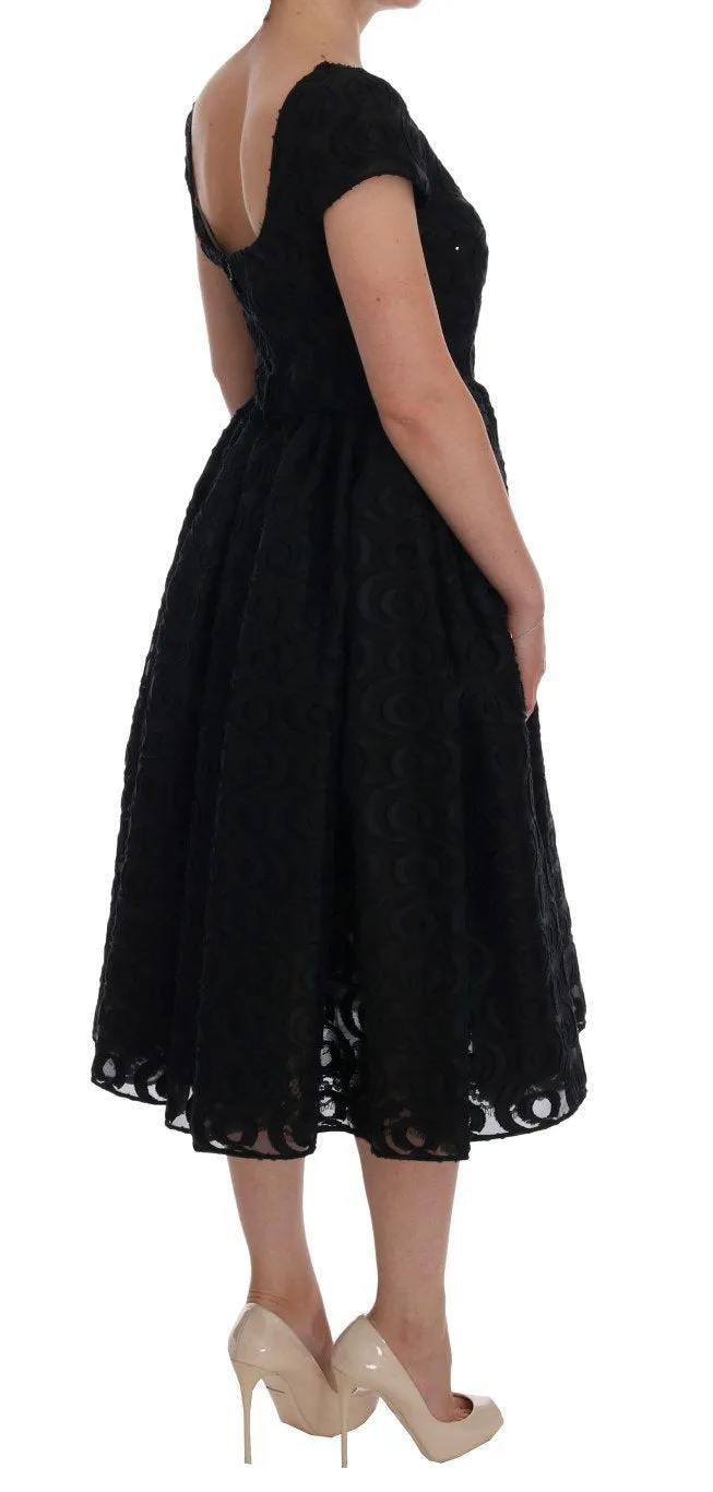 Blue Black A-Line Knee Length Shift Dress