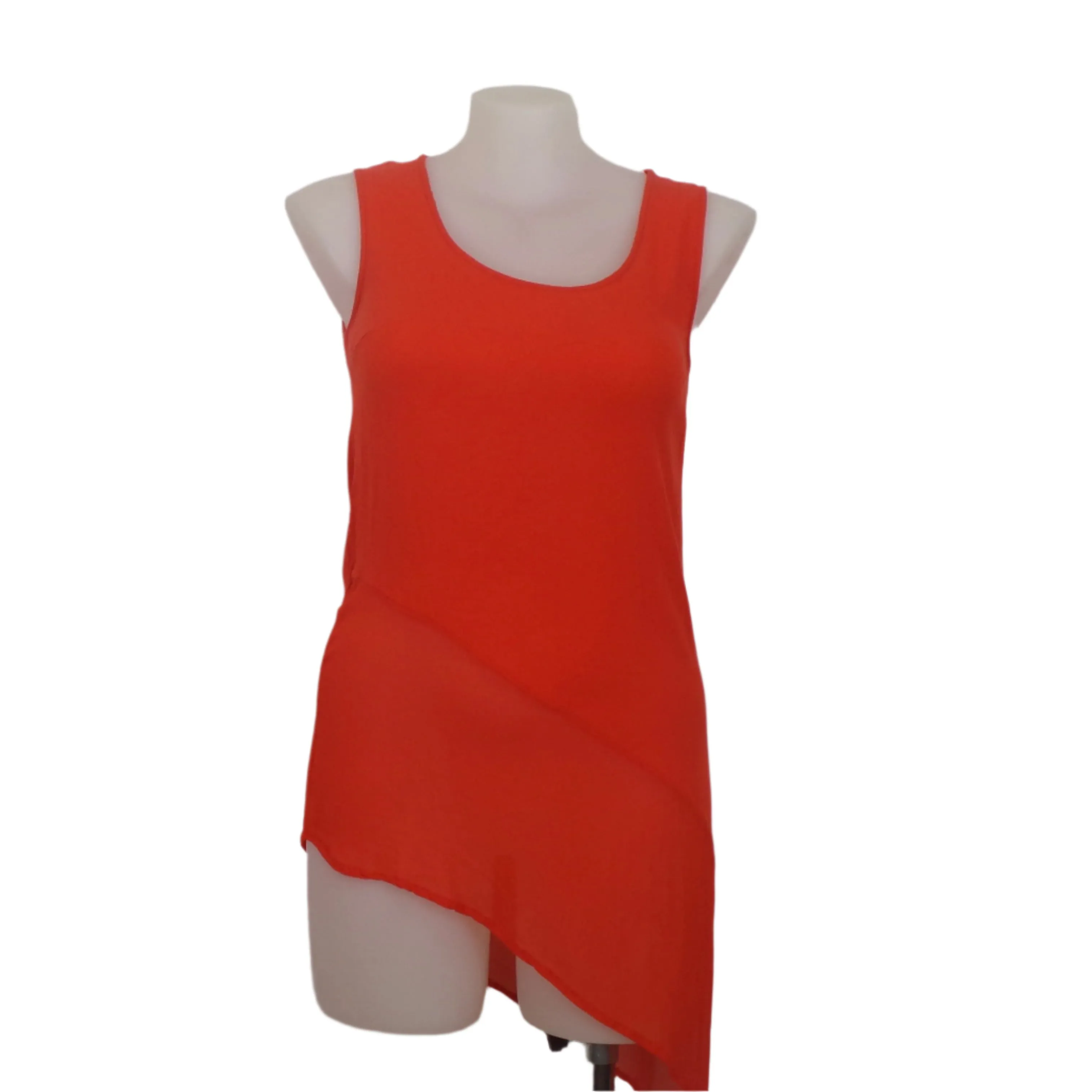 Blue Illusion Burnt Orange Tunic Tank Size 14