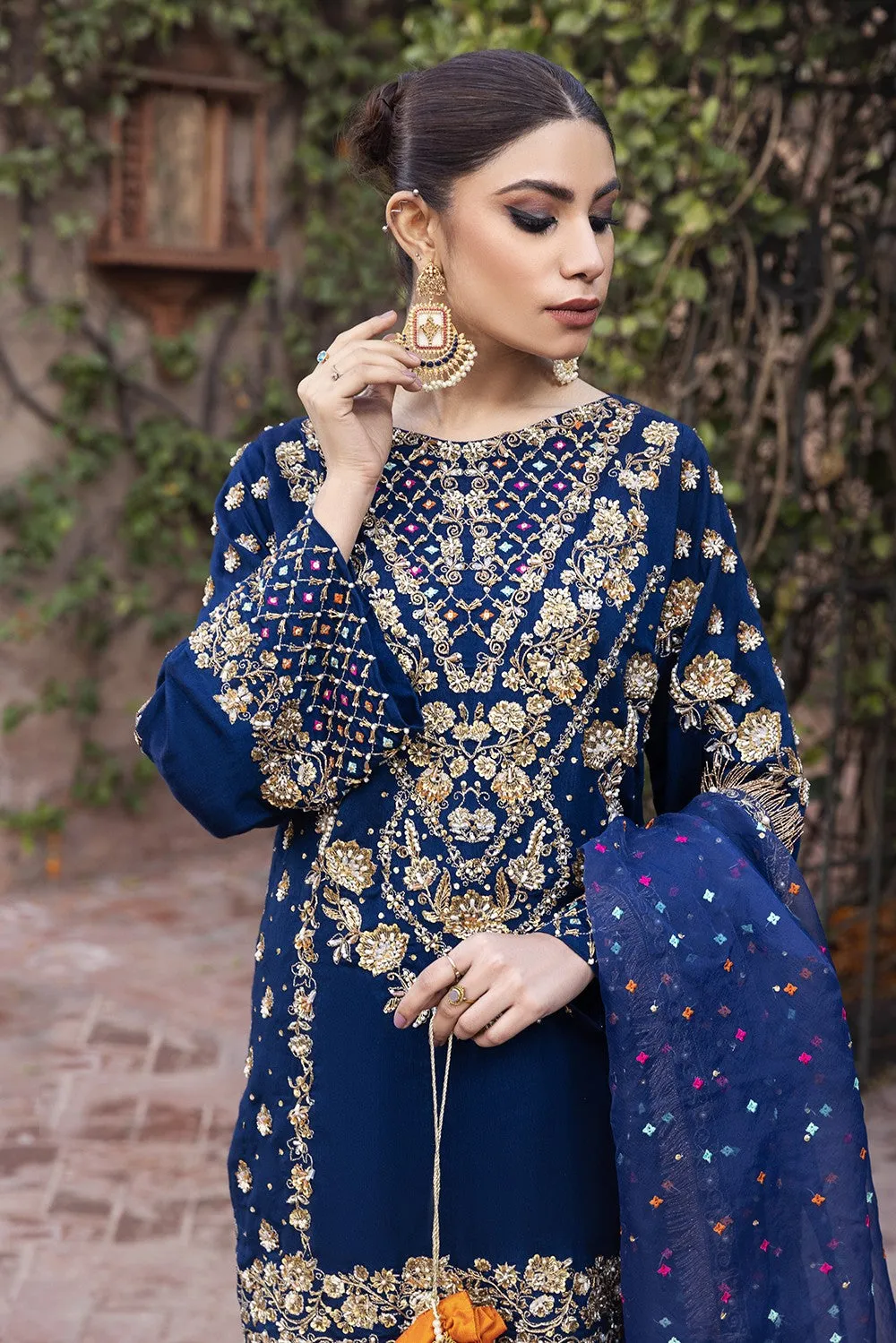 Blue Sharara Salwar Kameez Pakistani Wedding Dresses