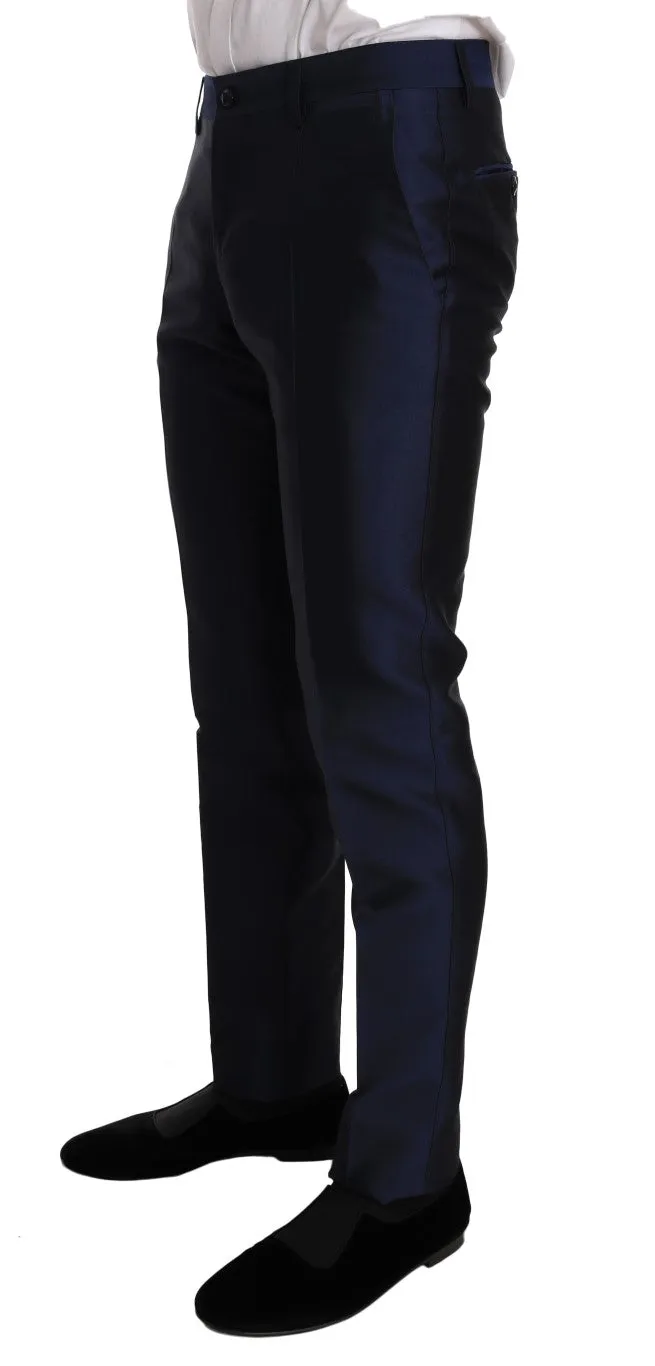 Blue Silk 3 Piece MARTINI Slim Suit