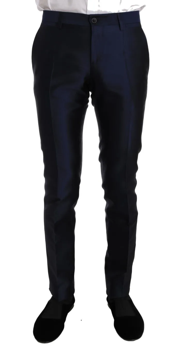Blue Silk 3 Piece MARTINI Slim Suit