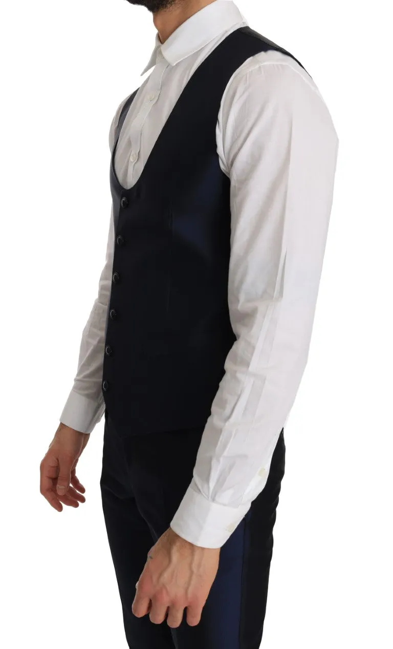 Blue Silk 3 Piece MARTINI Slim Suit