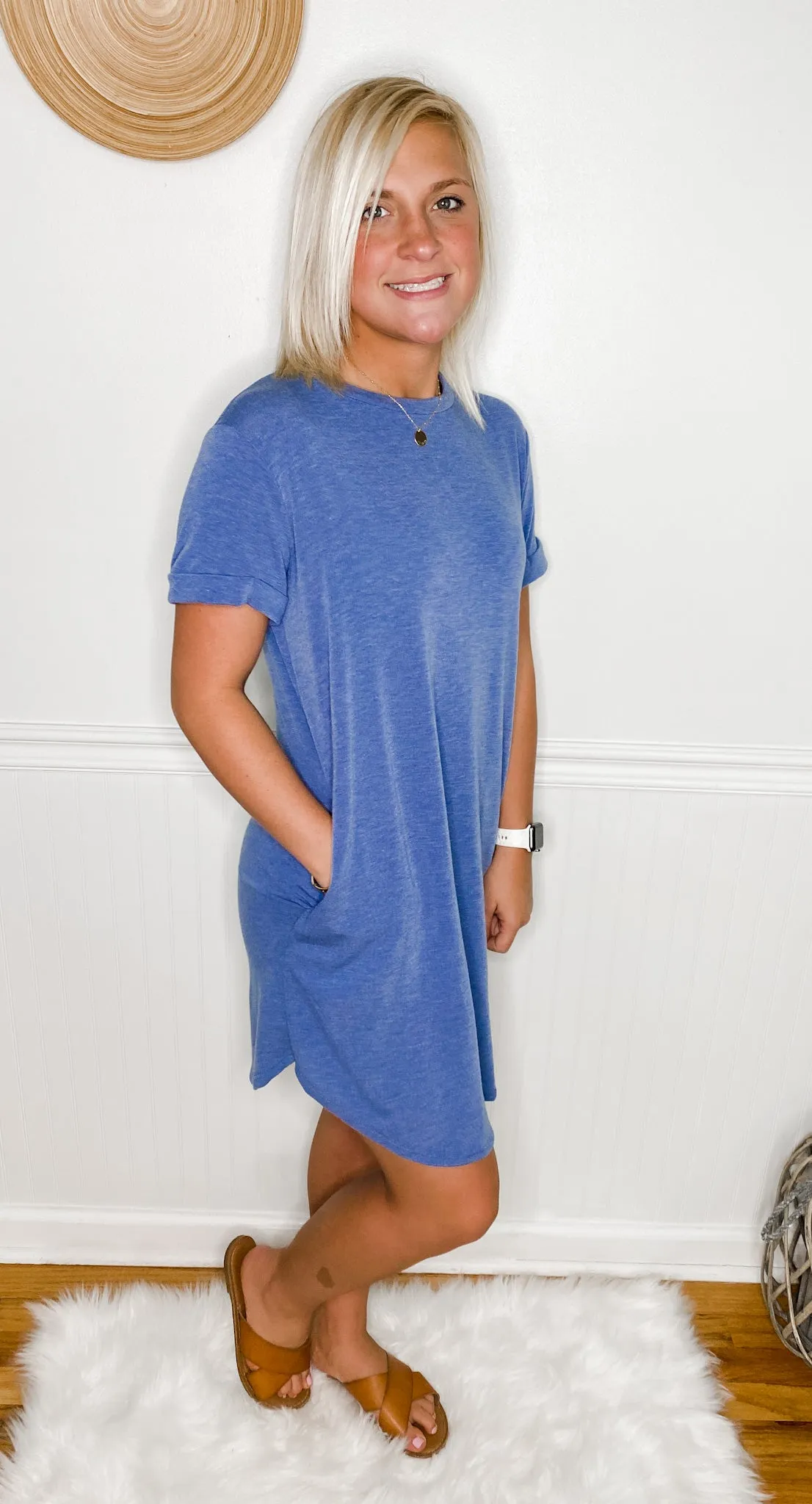 Blue Skies T-Shirt Dress With Pockets