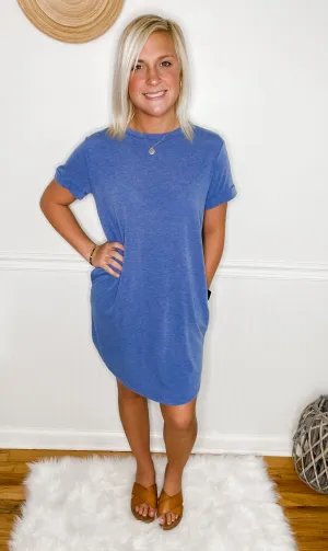 Blue Skies T-Shirt Dress With Pockets