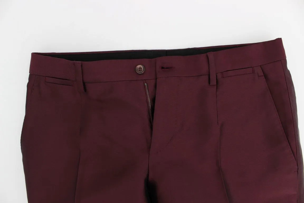 Bordeaux Silk Wool 4 Piece Slim Fit Suit