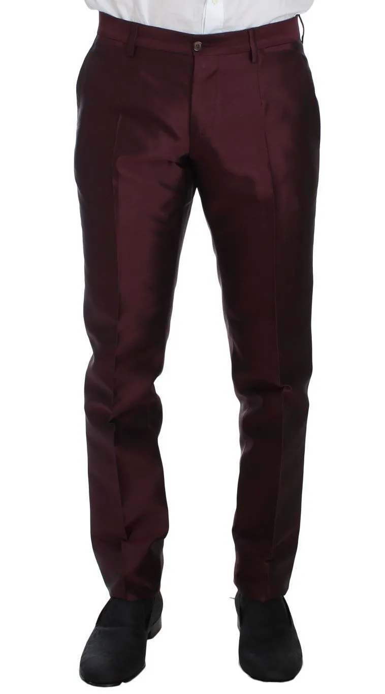 Bordeaux Silk Wool 4 Piece Slim Fit Suit