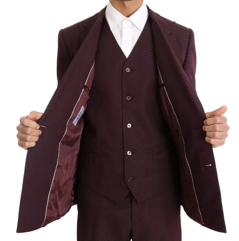 Bordeaux Slim 3 Piece Double Breasted Suit