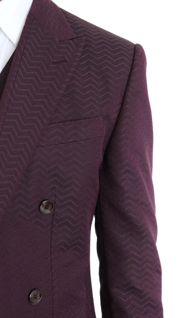 Bordeaux Slim 3 Piece Double Breasted Suit