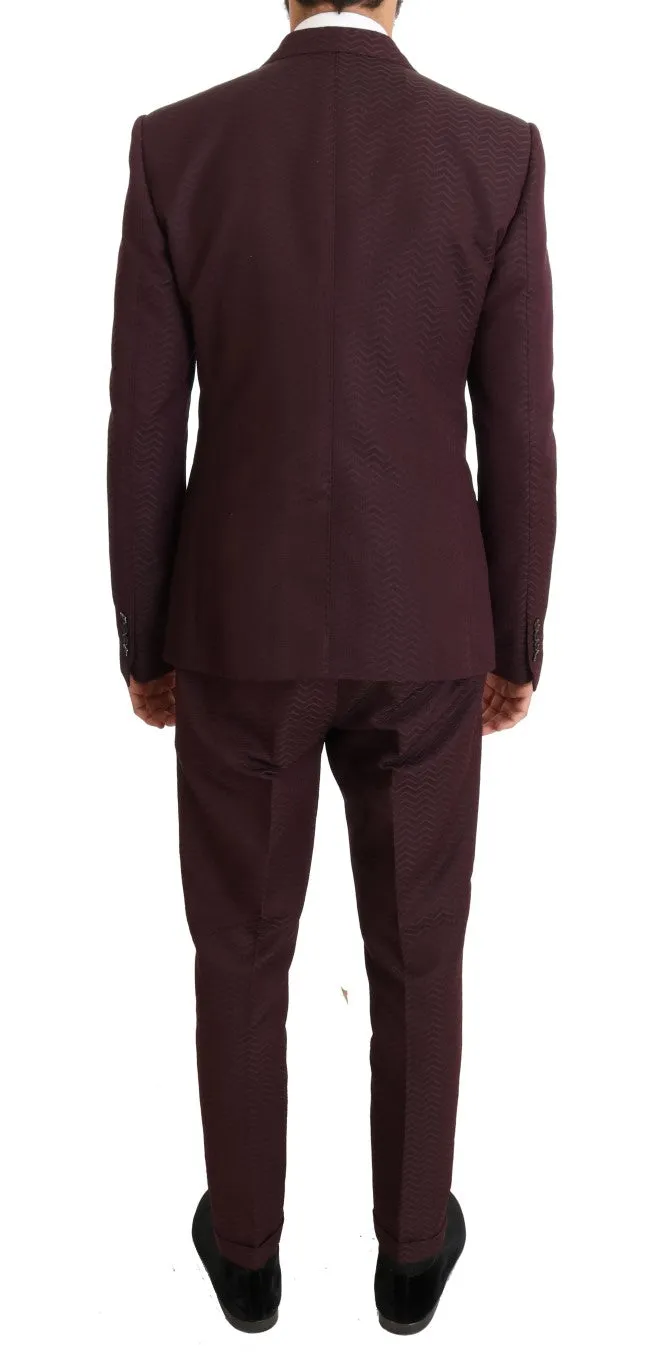 Bordeaux Slim 3 Piece Double Breasted Suit