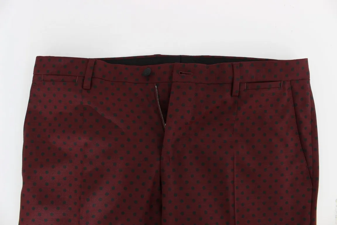 Bordeaux Wool Stretch Slim 3 Piece Suit