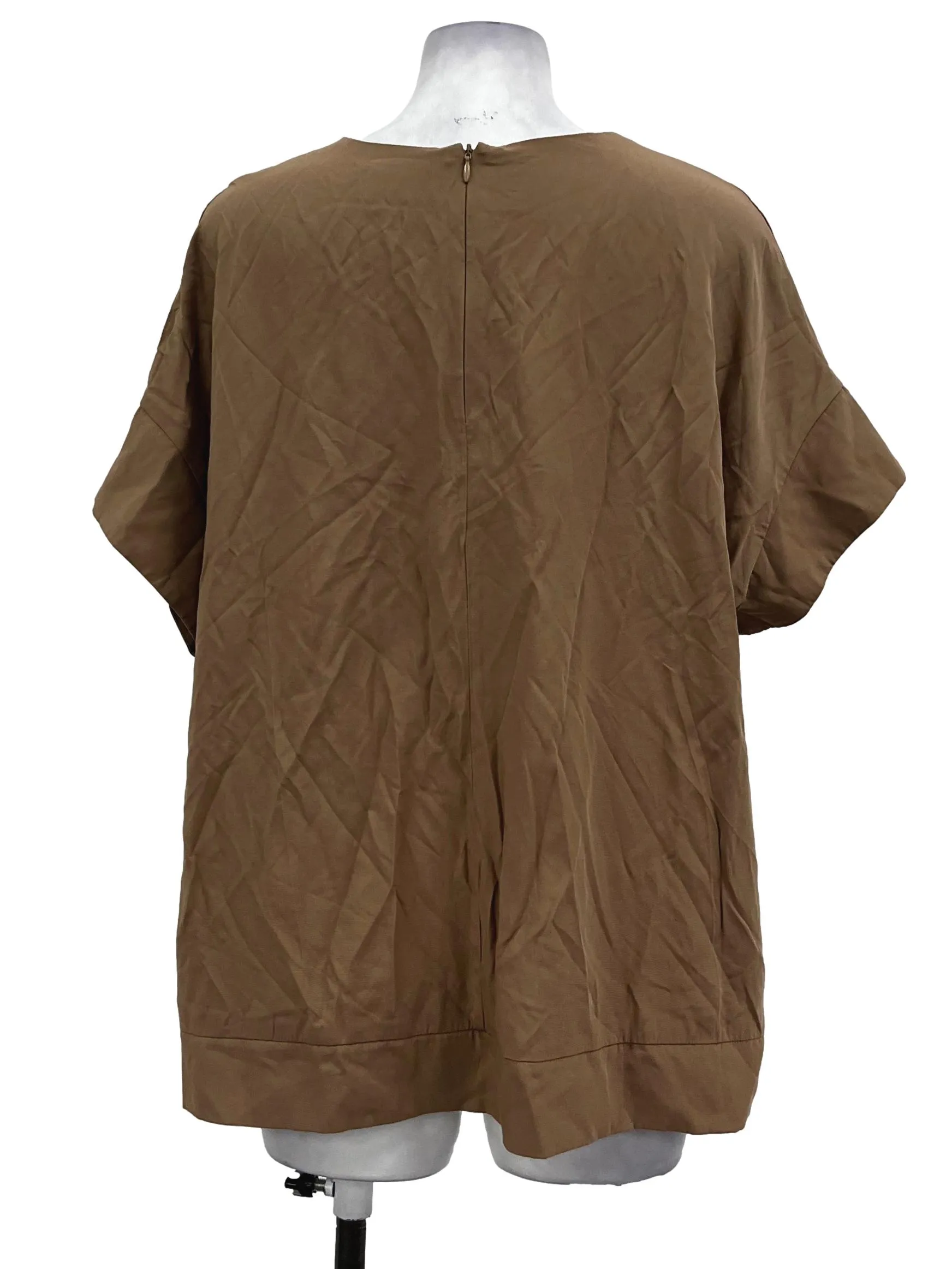 Brown Round Neck Blouse OSN