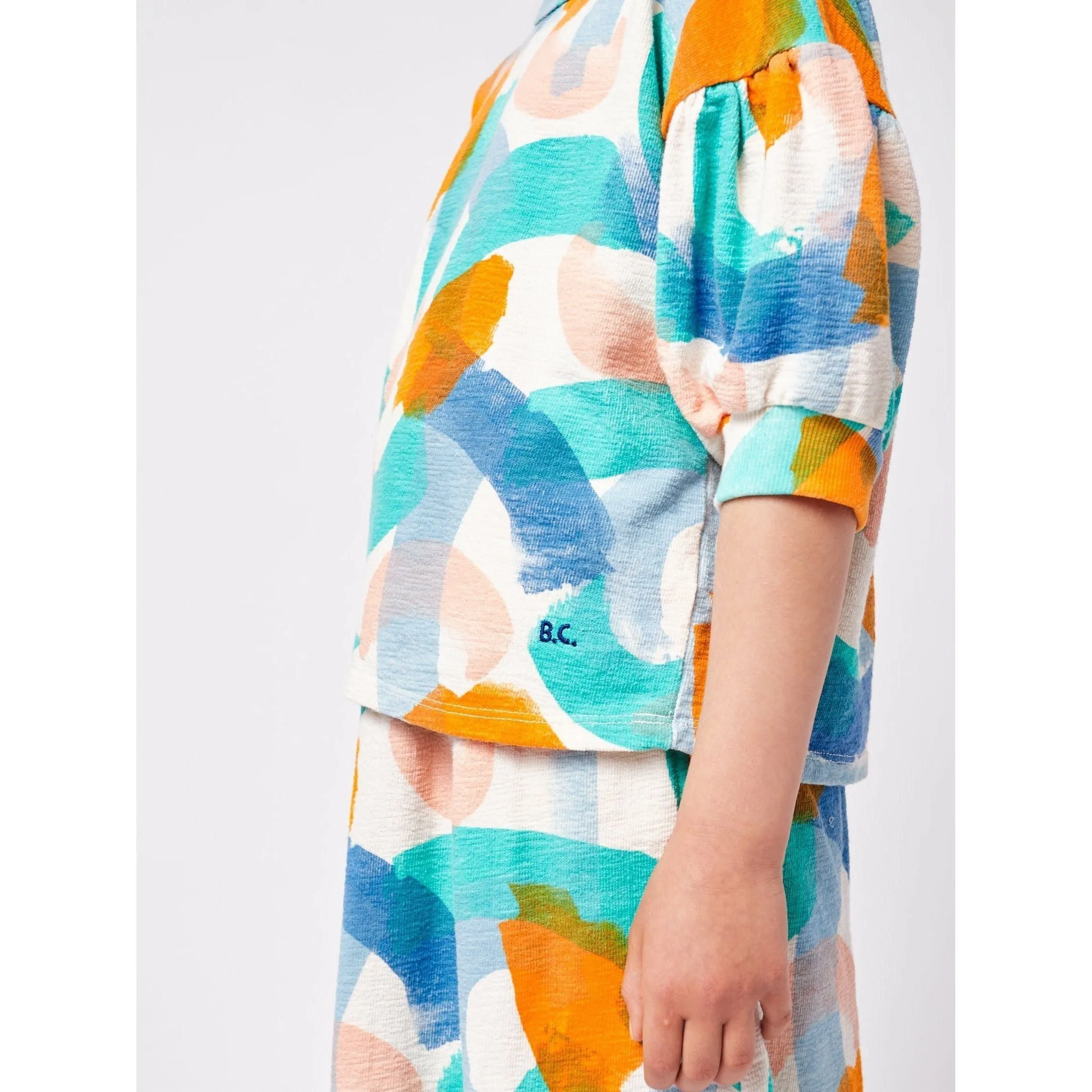 Brushstrokes All Over Midi Skirt