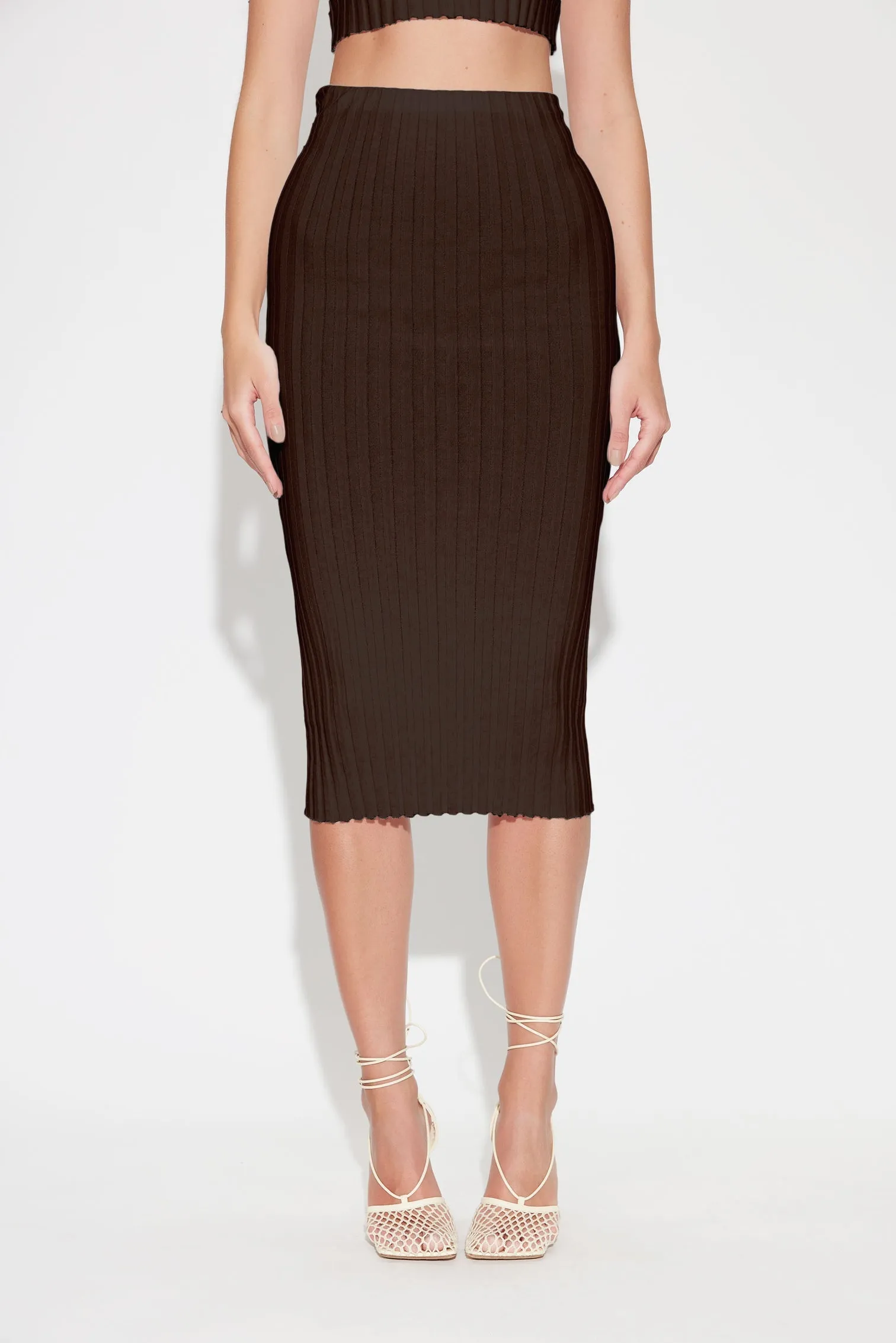 Capri Midi Skirt in Espresso