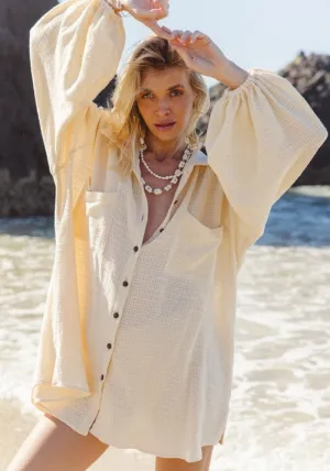 Capri Shirt Dress- Butter