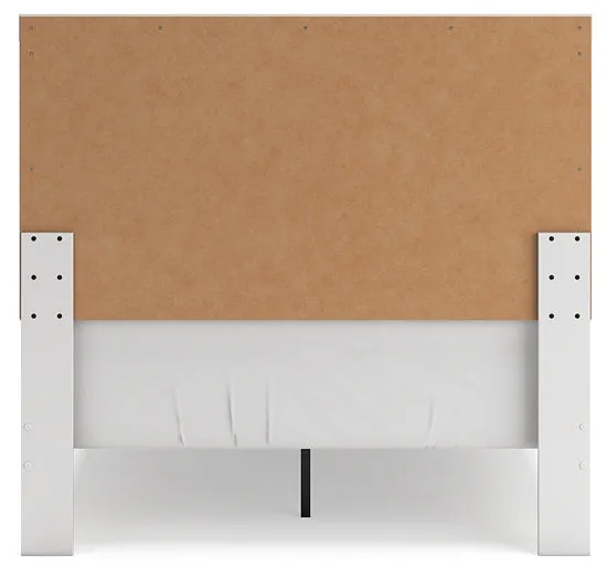 Charbitt Full Panel Bed with Mirrored Dresser, Chest and 2 Nightstands