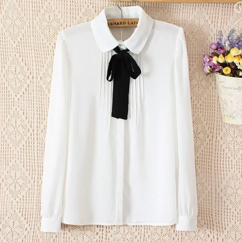 Chiffon Blouse Shirts Women Tops Plus Size Women Clothing White Lace Blouses